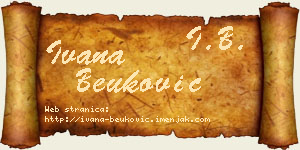 Ivana Beuković vizit kartica